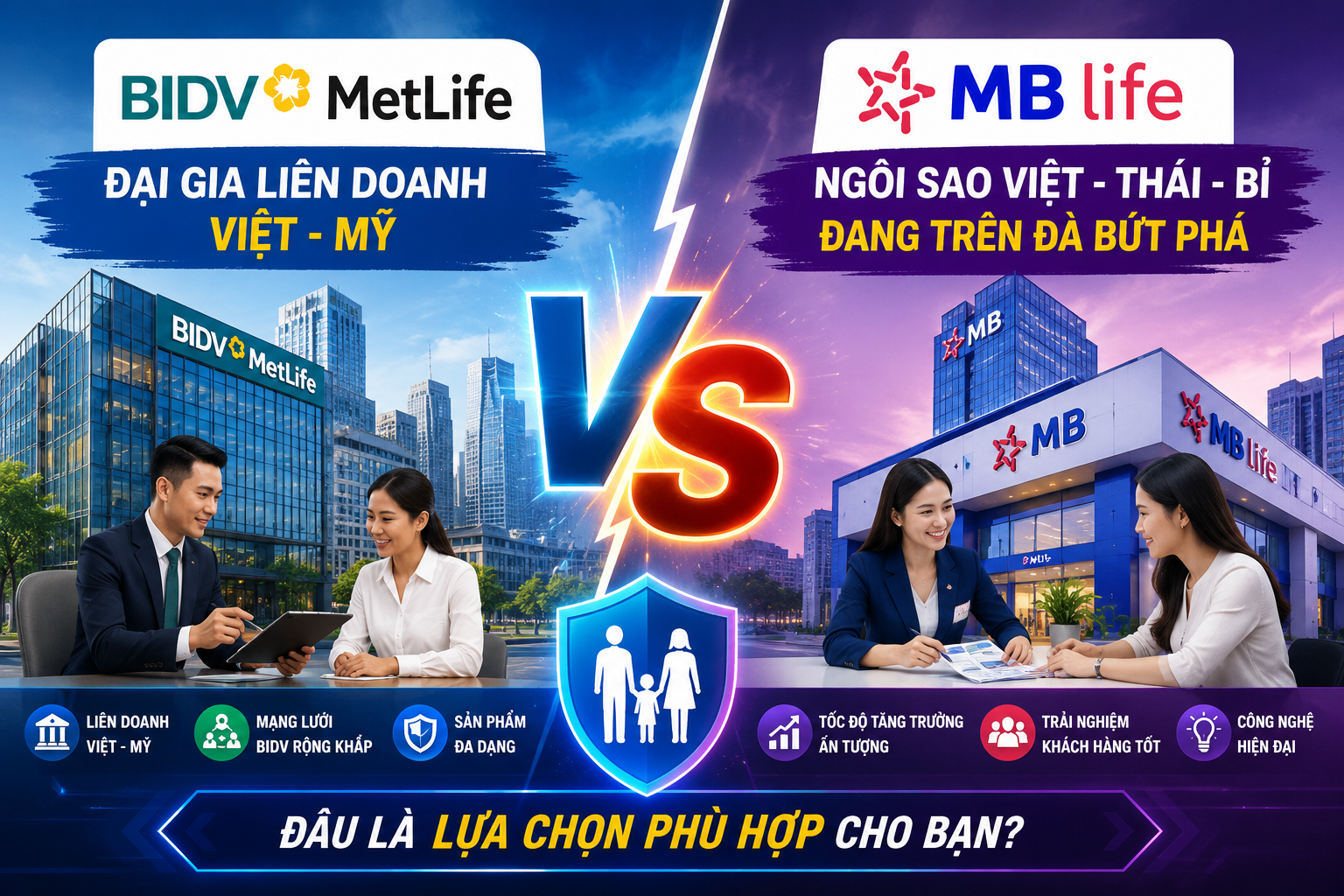 So Sánh BIDV MetLife vs MB Life: Nên Chọn Bảo Hiểm Liên Doanh Việt - Mỹ Hay Việt - Thái - Bỉ?