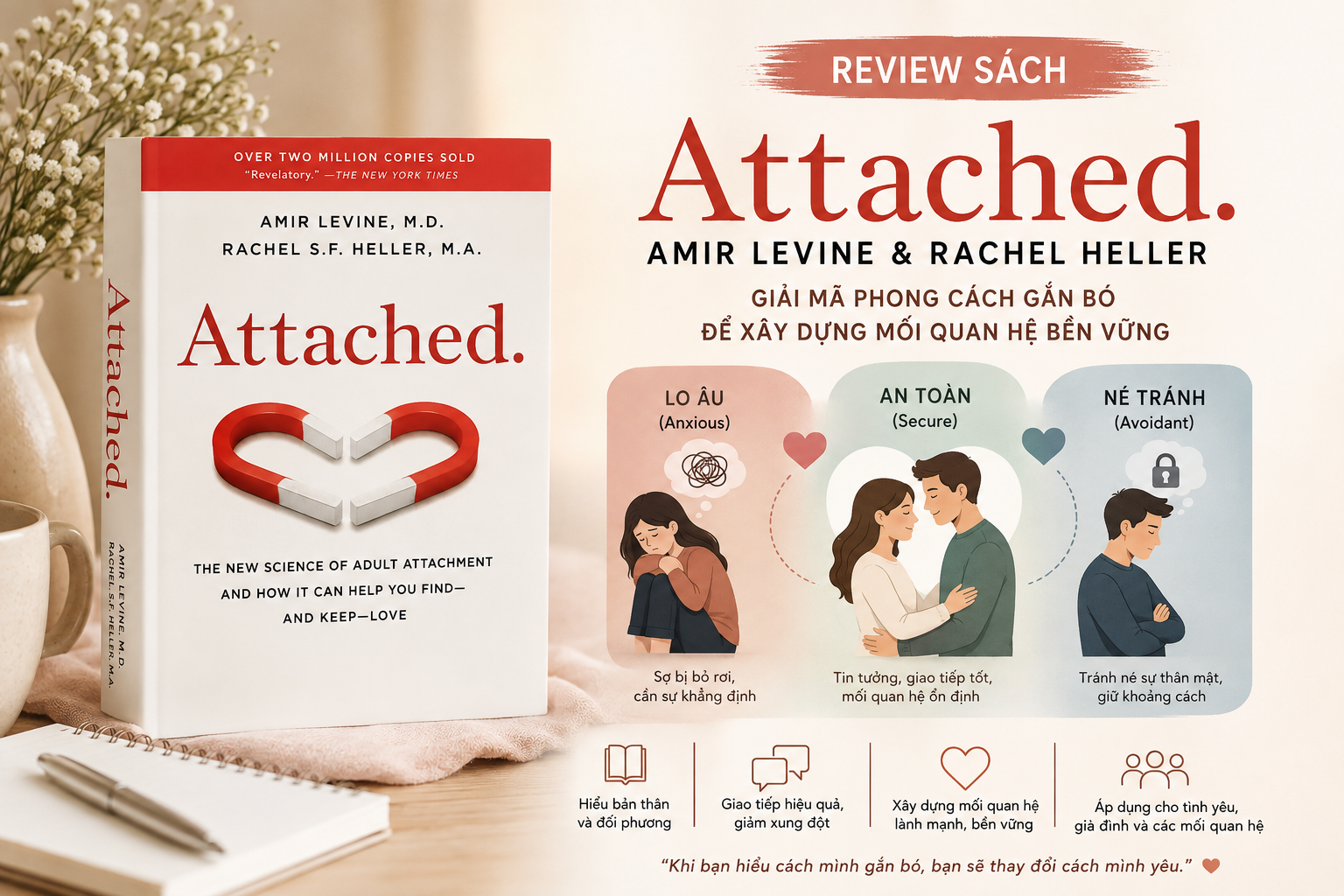 Attached – Review sách Amir Levine & Rachel Heller | Hiểu phong cách gắn bó trong tình yêu